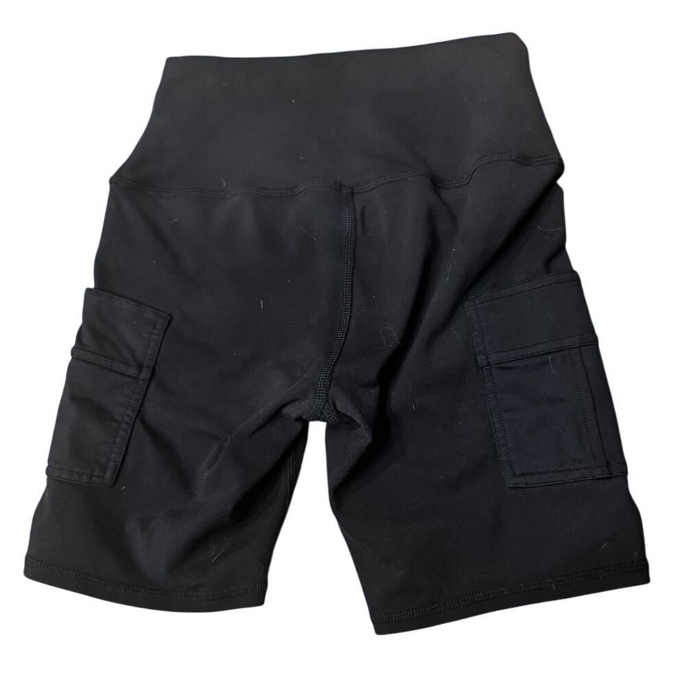 Alo Yoga High-Waist Biker Shorts Black Cargo Pocket Athletic 6.75” Inseam XS - Picture 3 of 4